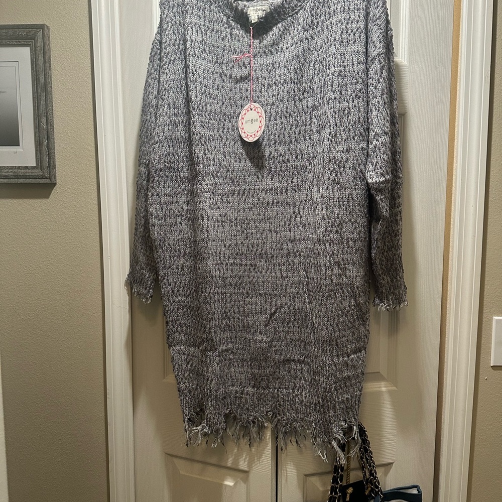 Umgee Charcoal Knit Sweater
